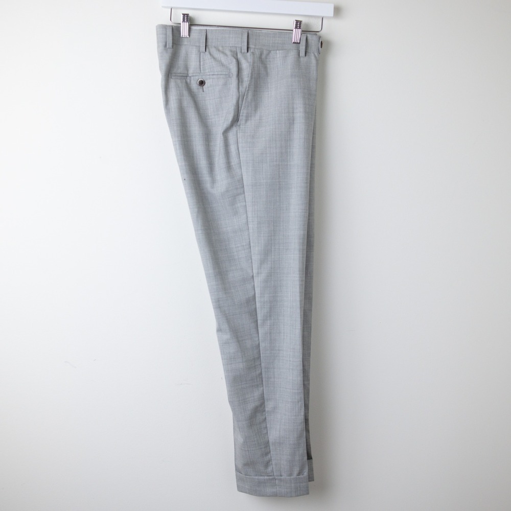 Suitsupply Soho Vitale Barberis Canonico Pure Wool Gray Dress Pants Mens 31 HOLE